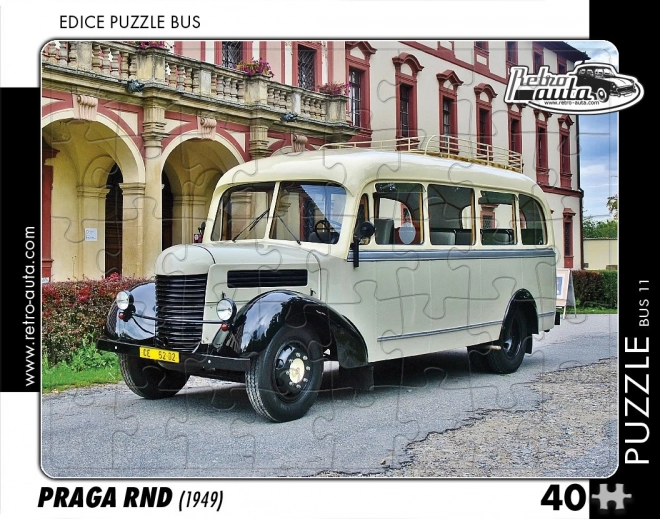 Retro járművek Puzzle Busz Praga RND 1949 változat, 40 darab