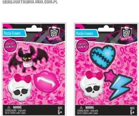Monster High radírgumi készlet – Frankie Stein és barátai