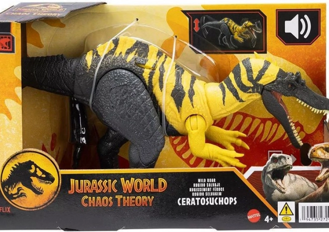 Dinoszaurusz figura Ceratosuchops Jurassic World vad üvöltéssel és mozgó részekkel
