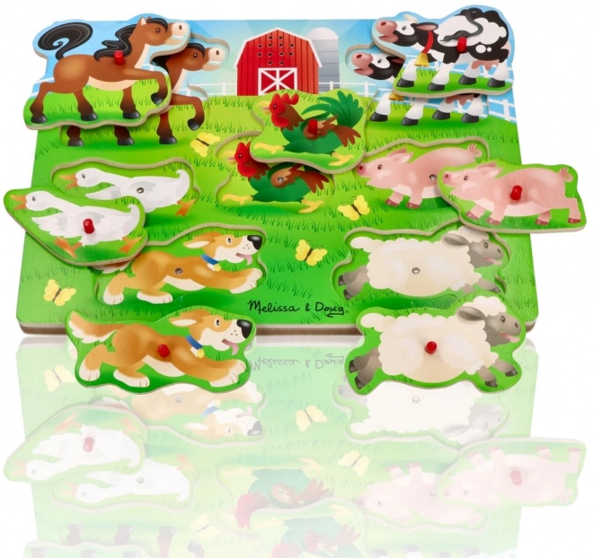 Hangos puzzle gyerekeknek: Farm állatok