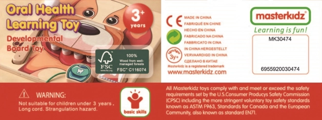 Masterkidz Montessori oktatótábla – Tanulj a szájhigiéniáról egy kutya segítségével