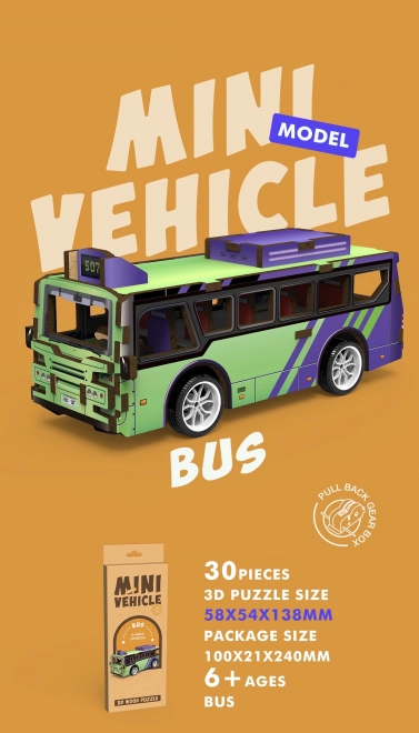 3D fa puzzle - busz