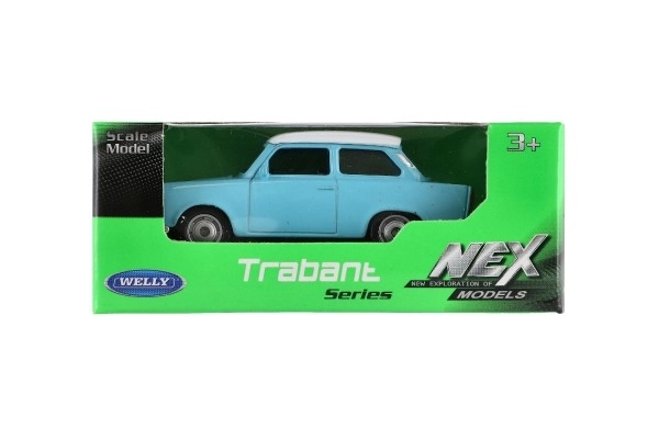 Stílusos Trabant Autó 1:60 Fém 7cm - Szabadonfutó