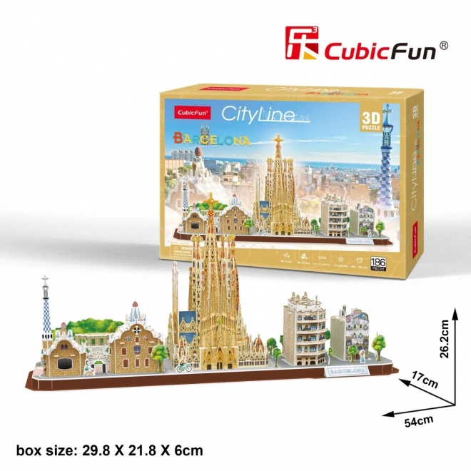 3D puzzle cityline barcelona