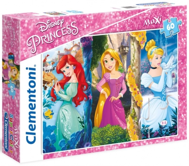 Disney hercegnők Ariel, Aranyhaj és Hamupipőke MAXI 60 darabos puzzle