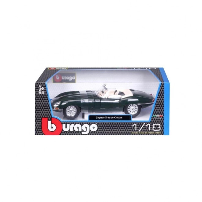 Bburago 1:18 Jaguar E Cabriolet zöld modellautó