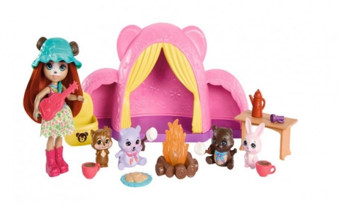 Enchantimals kemping kaland készlet babával