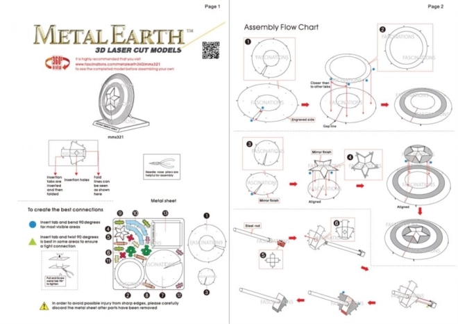Metal Earth 3D Puzzle – Amerika Kapitány Pajzsa