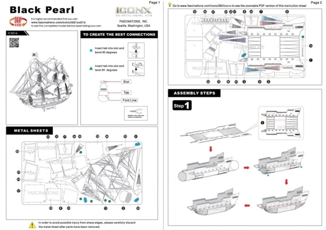 Metal Earth 3D puzzle Fekete Gyöngy (ICONX)