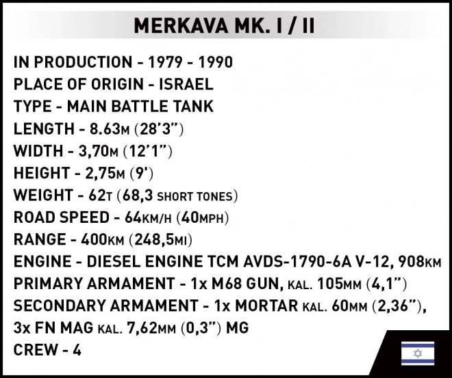 Merkava Mk. 1/2 építőjáték készlet