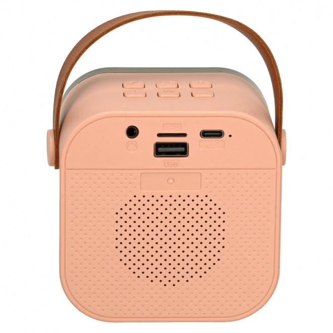 Rózsaszín bluetooth karaoke szett mikrofonnal és hordozható hangszóróval