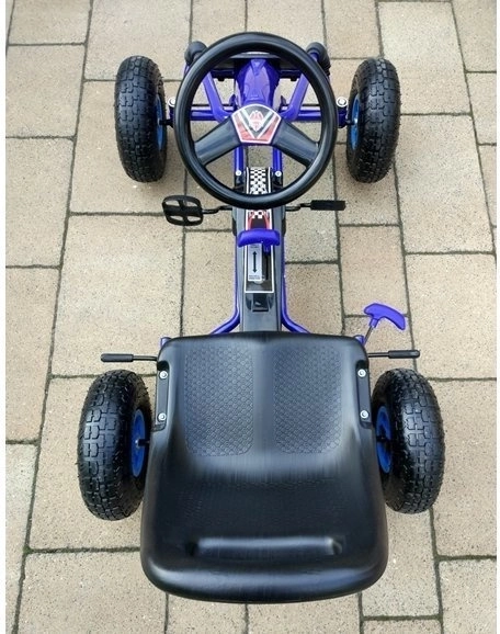 Pedálos levegős gokart + Felfújható gumik + Állítható ülés – Kék