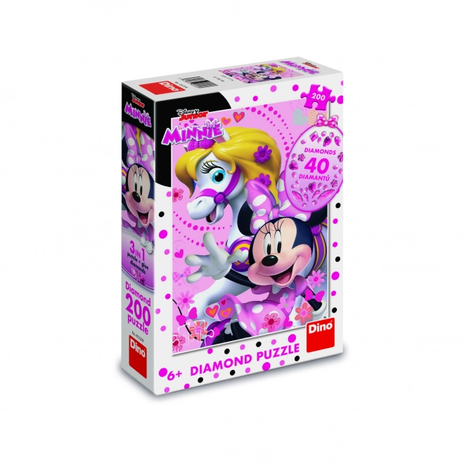 Minnie Diamond Puzzle gyémántokkal - 200 darabos