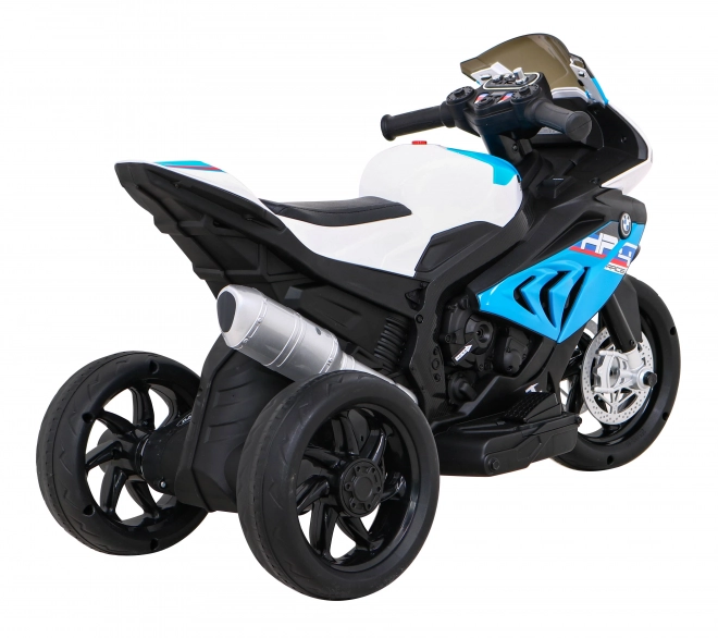 BMW HP4 Gyerekeknek elektromos motor kék + 3 kerék + LED + MP3 USB + Eco bőr