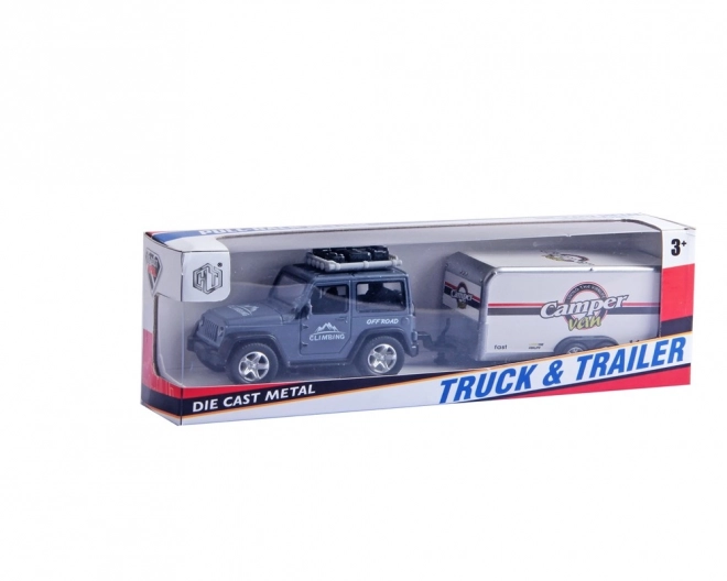 Autó Jeep utánfutóval