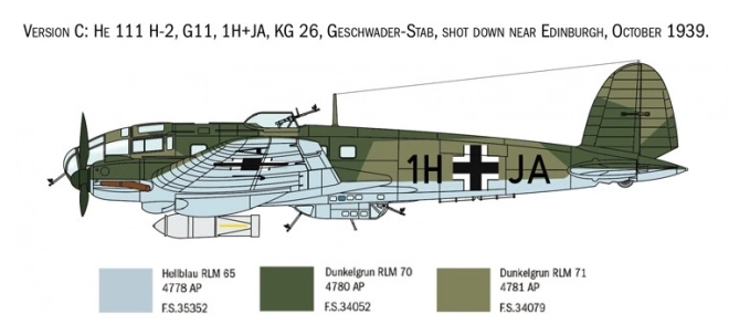 Heinkel He 111H Battle of Britain 80. évforduló műanyag repülőgép modell