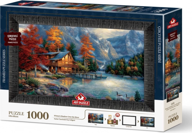ART PUZZLE Puzzle kerettel és ragasztóval 3in1 1000 darabos puzzle – Árnyék a folyó felett