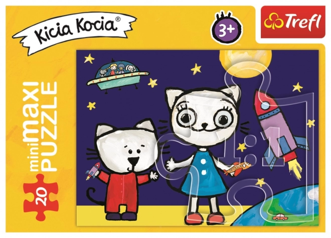 Kicia Kocia: az űrben 20 darabos puzzle