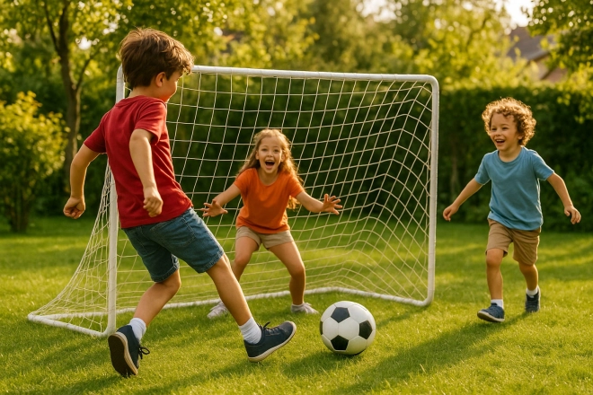 Két futballkapu futballhálóval 180x122cm ECOTOYS