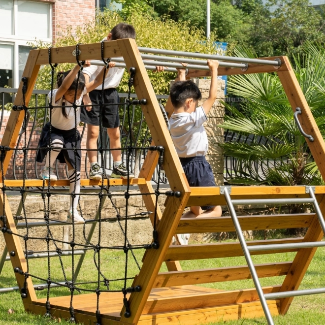 Classic World Edu Fa Játéktér XXL Hatszögletű Mászóka Összeállítás