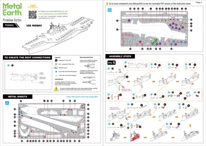 Fémföld 3D puzzle prémium sorozat: USS Midway repülőgép-hordozó