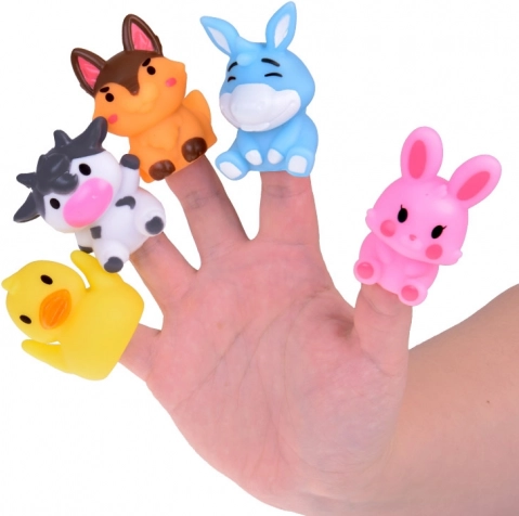 Gumi figurák farm állatok ujjra - 5 darabos készlet