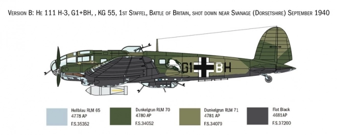 Heinkel He 111H Battle of Britain 80. évforduló műanyag repülőgép modell