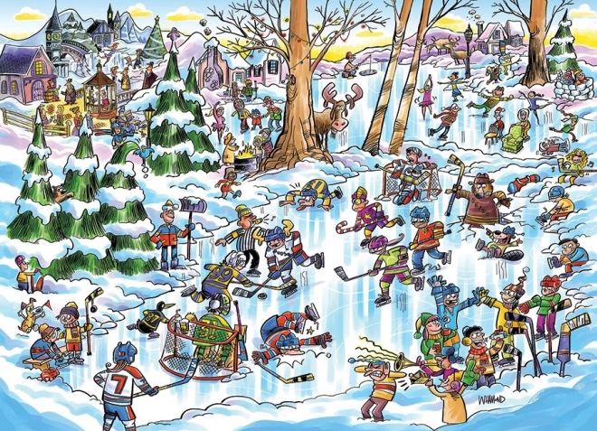 Családi puzzle hoki város 350 darabos