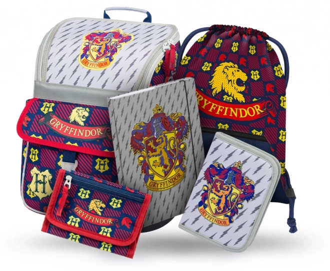 Baagl Harry Potter Griffendél iskolai készlet 5 darabos: aktatáska, tolltartó, zsák, mappa, pénztárca