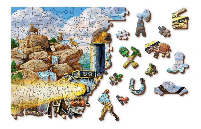 kétoldalas WOODEN CITY vonat fa puzzle