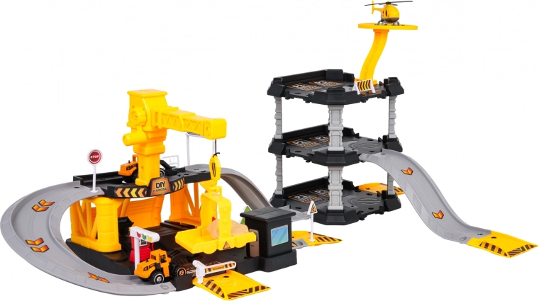 Működő daru kézi tekerős horoggal