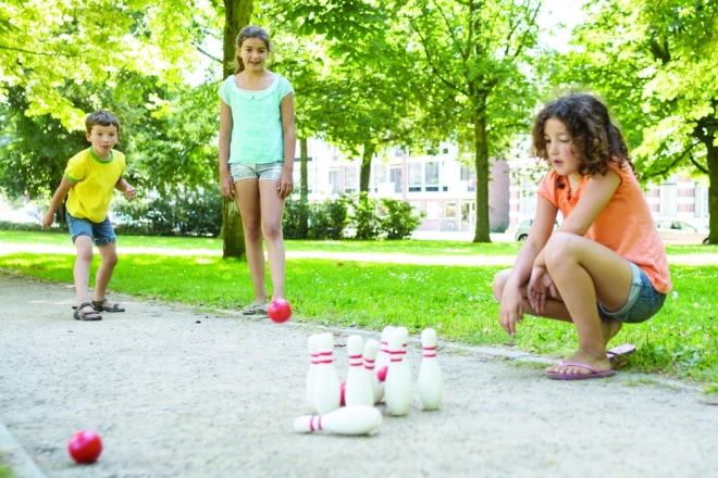 Piros és fehér bowling készlet