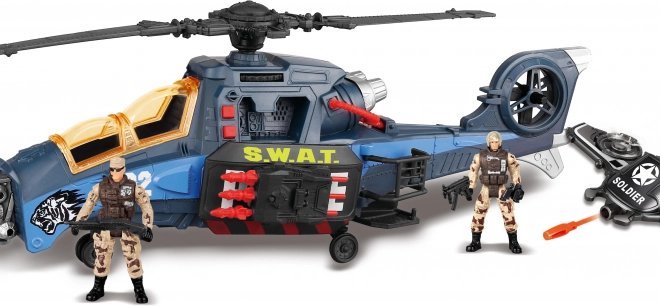 Gyerek helikopter figurákkal és effektekkel