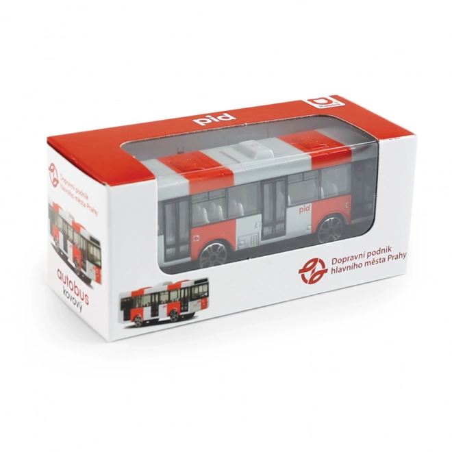 Fém autóbusz PID Prága piros 8 cm