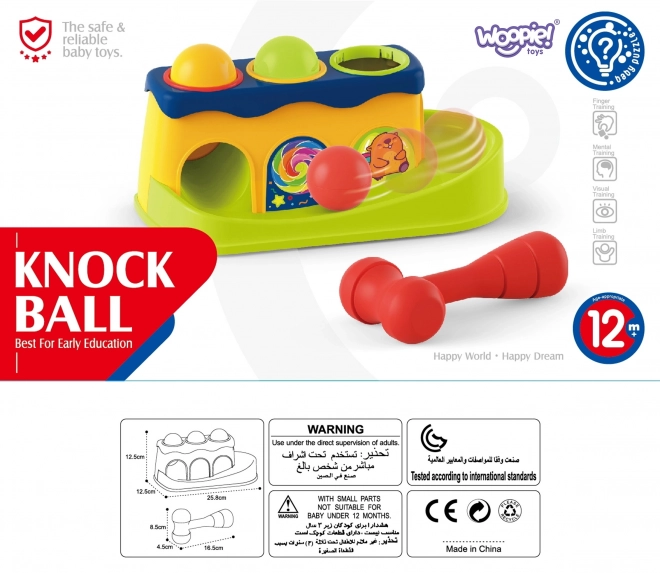 Woopie színes kalapálós játék Montessori módszerrel