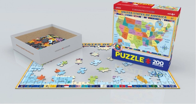 Europgrafics egyesült államok térképe puzzle 200 darabos