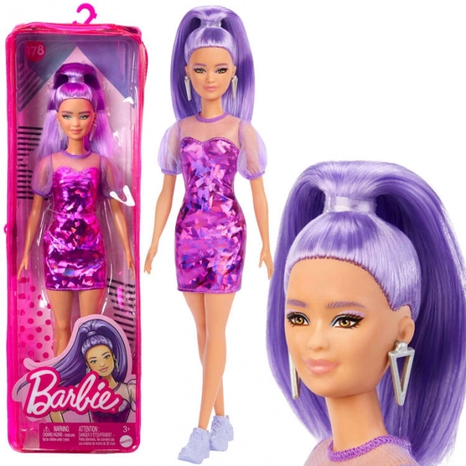 Barbie Fashionistas divatbaba lila stílusban