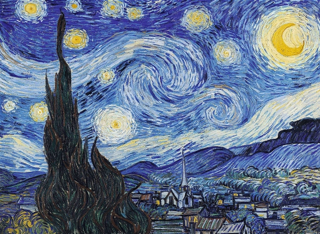 Csillagos Éj fa puzzle 200 darabos - Vincent van Gogh