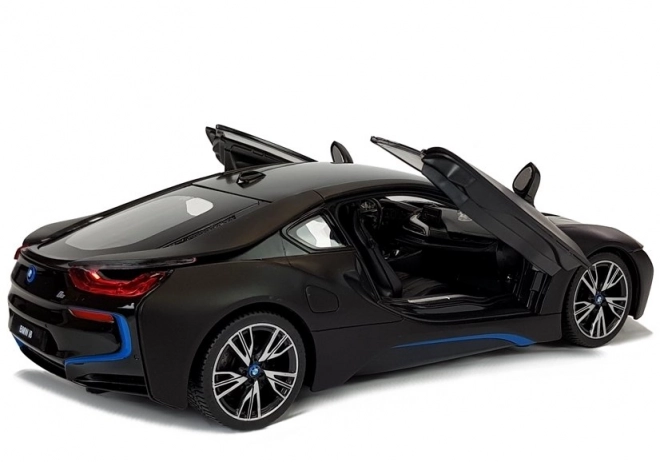 Autó R/C BMW i8 Rastar 1:14 fekete automata ajtó