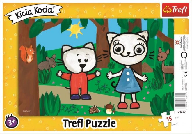 Kicia Kocia: Kittykit erdőben puzzle 15 darabos