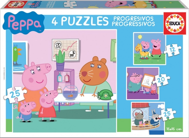 Peppa malac 4 az 1-ben puzzle készlet gyerekeknek