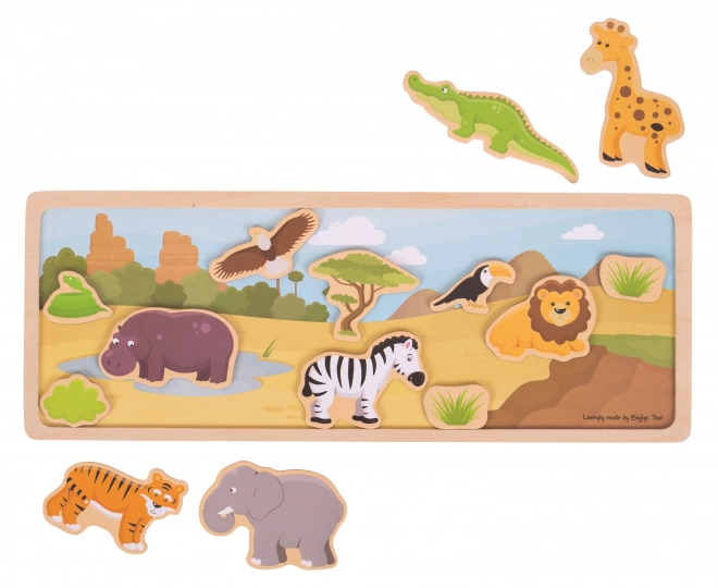 Bigjigs Toys mágneses szafari puzzle