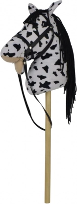 Plüss botló ló hanggal, 70 cm, fehér‑fekete (appaloosa)