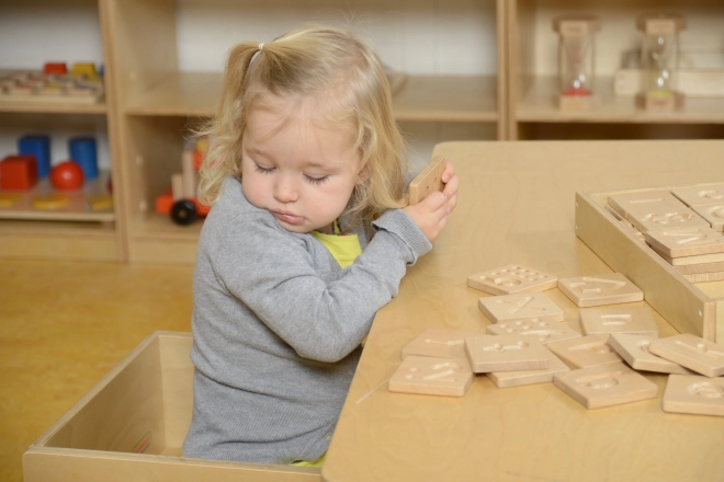 Fa Érzékszervi Játék Masterkidz Ismerd Fel a Betűket, Számokat és Formákat