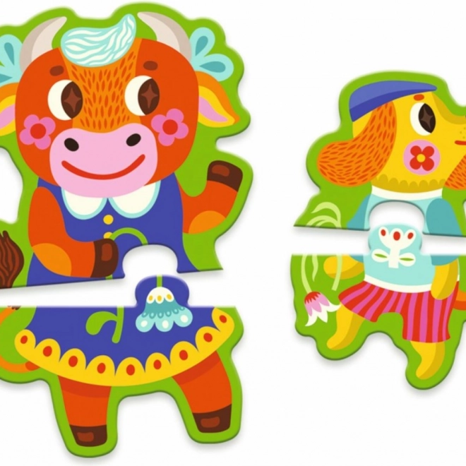 DJECO Puzzle Nagy és Kicsi a Farmon