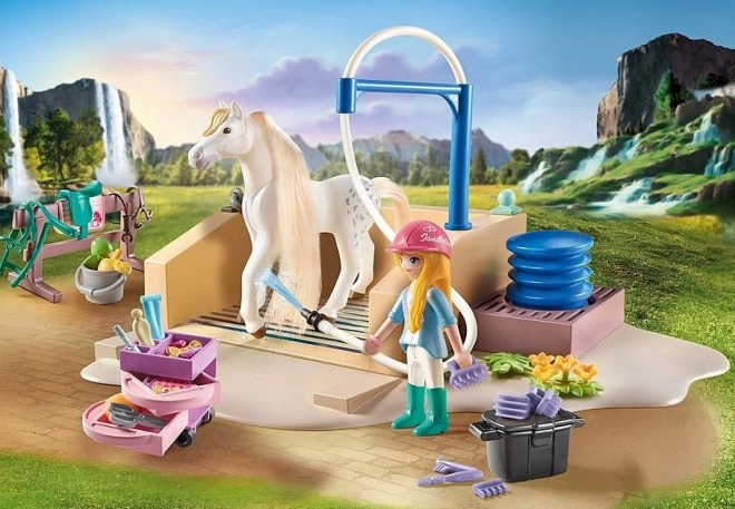 Isabella és Lioness lómosókészlet - PLAYMOBIL lovasjáték