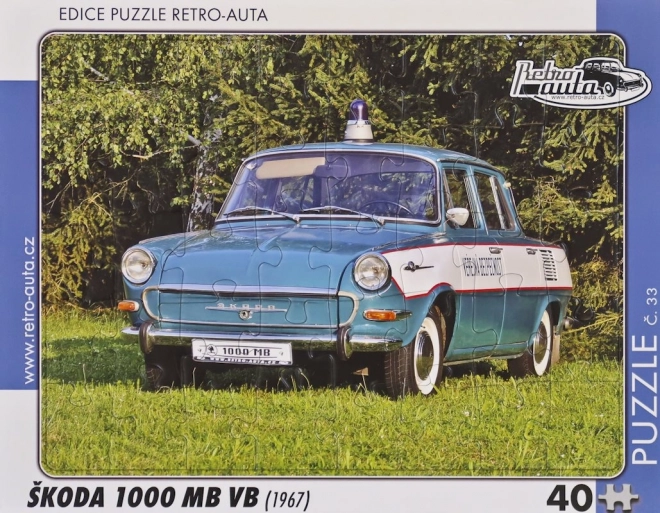 Retro autók puzzle Škoda 1000 MB VB (1967) 40 darab