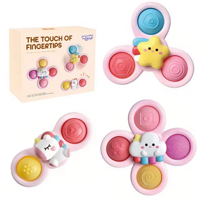 Julcsi gyermek játék pop-it fidget spinner 3db - rózsaszín