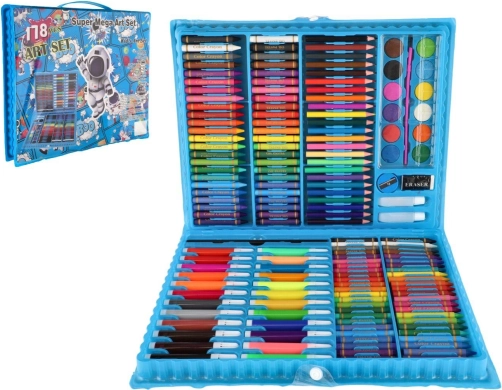 Kreatív űr témájú art box – 178 részes festő- és rajzkészlet műanyag bőröndben