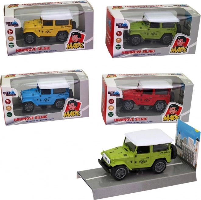 Autó Jeep fém visszahúzós
